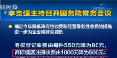 李克強(qiáng)：7月1日起，擴(kuò)大減繳專利申請(qǐng)費(fèi)、年費(fèi)等！