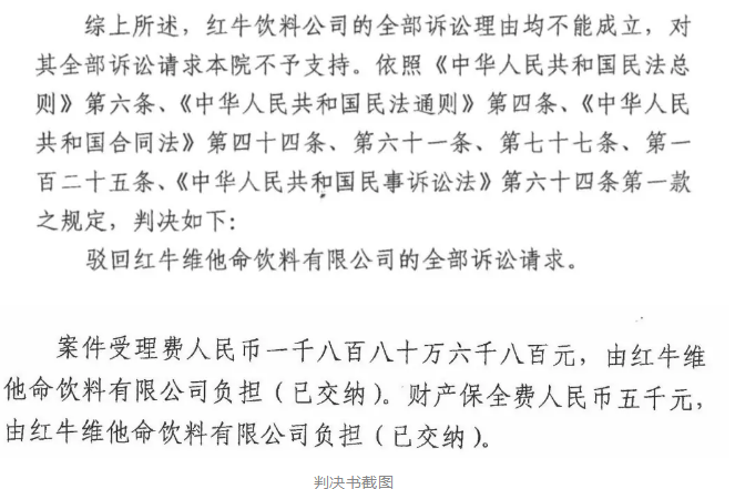 剛剛！紅牛37億商標(biāo)案宣判，僅訴訟費(fèi)高達(dá)1800余萬(wàn)