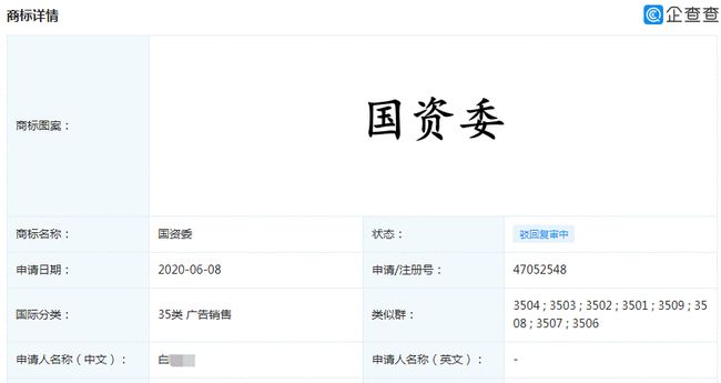 竟有人欲注冊“國資委”商標？怕是對《商標法》誤解太深