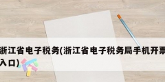 浙江省電子稅務(wù)(浙江省電子稅務(wù)局手機開票入口)