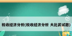 稅收經(jīng)濟分析(稅收經(jīng)濟分析 大比武試題)