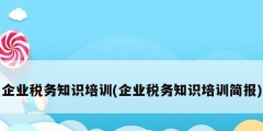 企業(yè)稅務(wù)知識培訓(xùn)(企業(yè)稅務(wù)知識培訓(xùn)簡報)