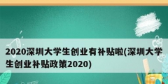 2020深圳大學(xué)生創(chuàng)業(yè)有補(bǔ)貼啦(深圳大學(xué)生創(chuàng)業(yè)補(bǔ)貼政策2020)