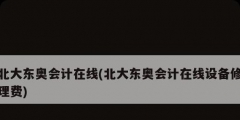 北大東奧會計在線(北大東奧會計在線設備修理費)