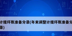 計提壞賬準備分錄(年末調整計提壞賬準備分錄)