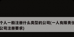 個(gè)人一般注冊(cè)什么類型的公司(一人有限責(zé)任公司注冊(cè)要求)