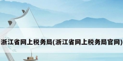 浙江省網(wǎng)上稅務(wù)局(浙江省網(wǎng)上稅務(wù)局官網(wǎng))