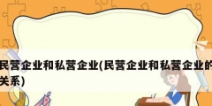 民營企業(yè)和私營企業(yè)(民營企業(yè)和私營企業(yè)的關系)