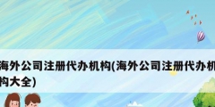 海外公司注冊(cè)代辦機(jī)構(gòu)(海外公司注冊(cè)代辦機(jī)構(gòu)大全)